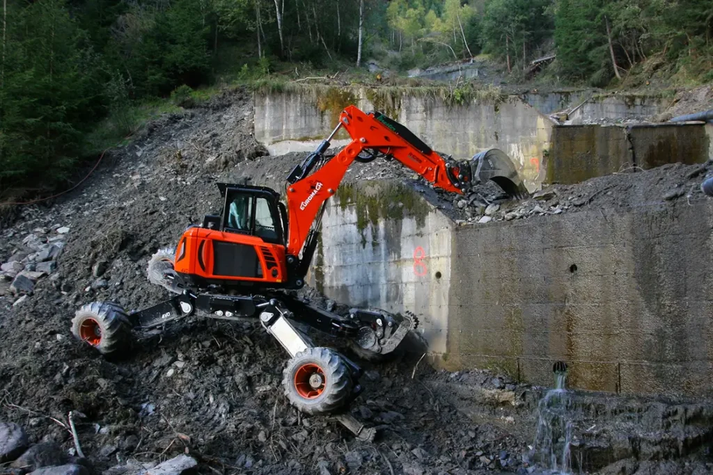Spingraafmachines voor bergen, moerasgebieden en kanalen.